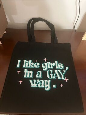 Cherry Kitten LGBT I Like Girls In A Gay Way Totebag